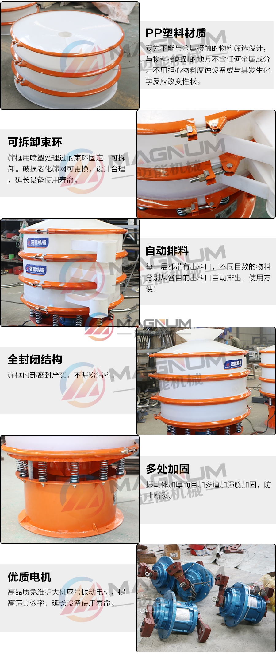 稀土氧化物塑料振動篩細節(jié)